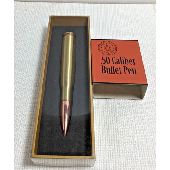 NIB Brass Big Shot .50 Caliber Bullet Pen Writing Instrument - Picture 2 of 6